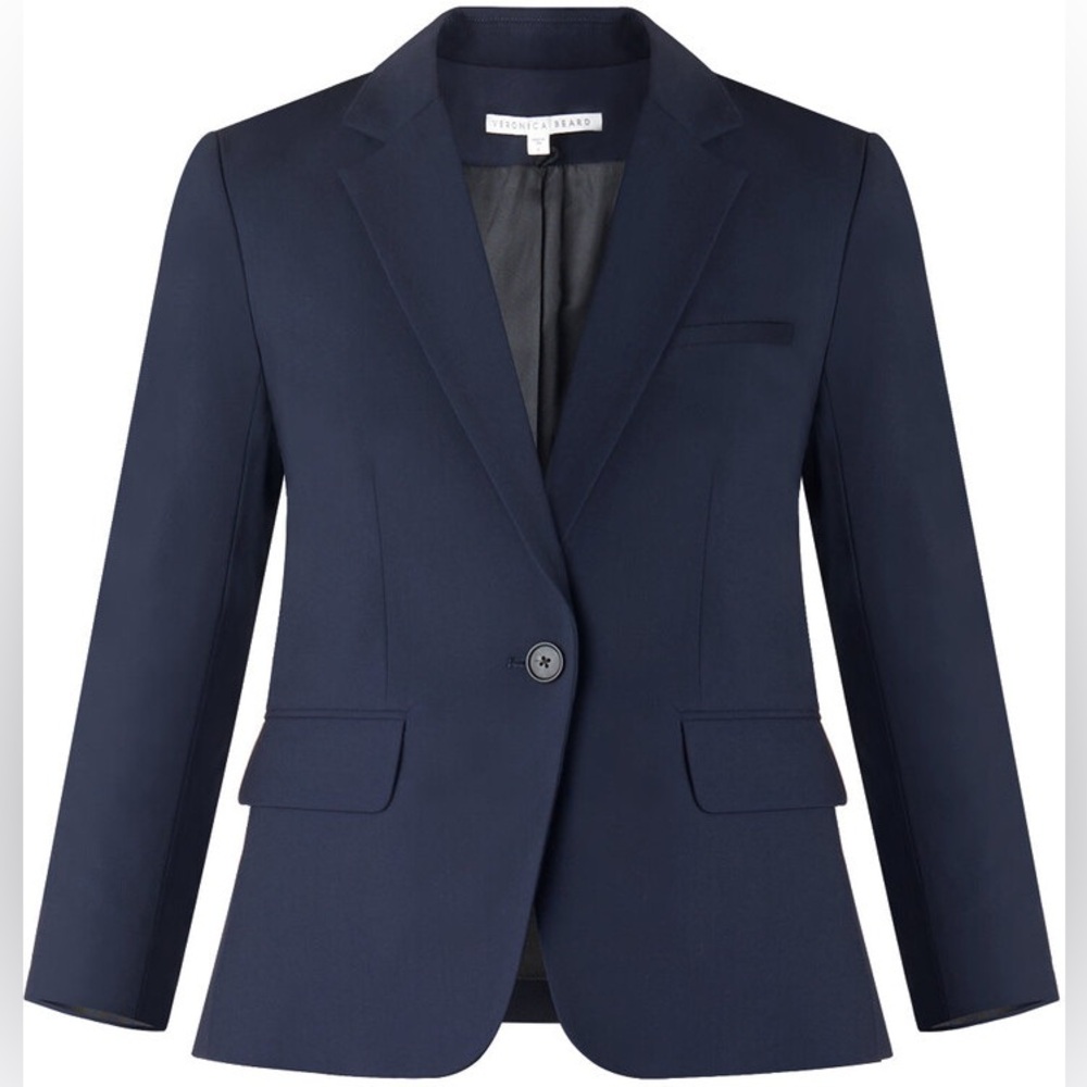 Navy Veronica Beard Schoolboy Dickey Blazer